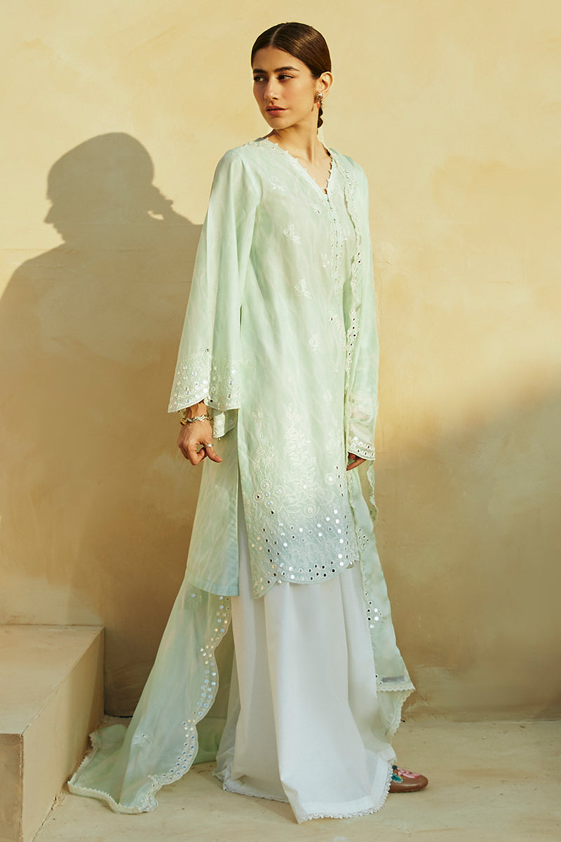 WHISPER MINT-3 PIECE LAWN EMBROIDERED SUIT