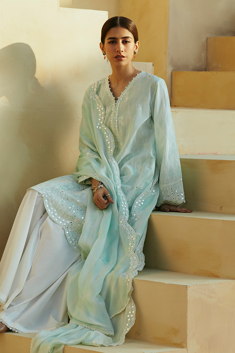 WHISPER MINT-3 PIECE LAWN EMBROIDERED SUIT