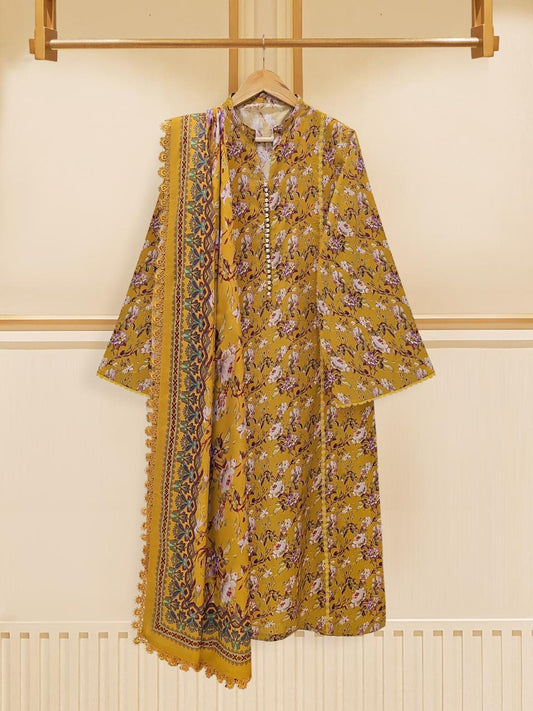 (UNSTITCHED) 3 PIECE - PURE PRINTED LAWN SUIT FF2131