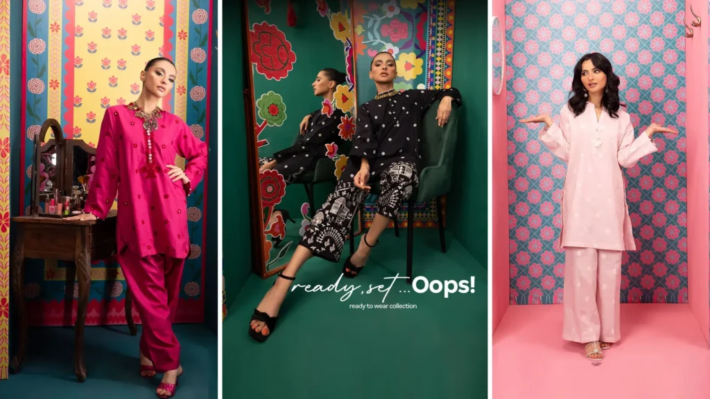 A team at BrandsOfPK coordinating wholesale shipments of Khaadi’s vibrant cotton suits for retail partners.