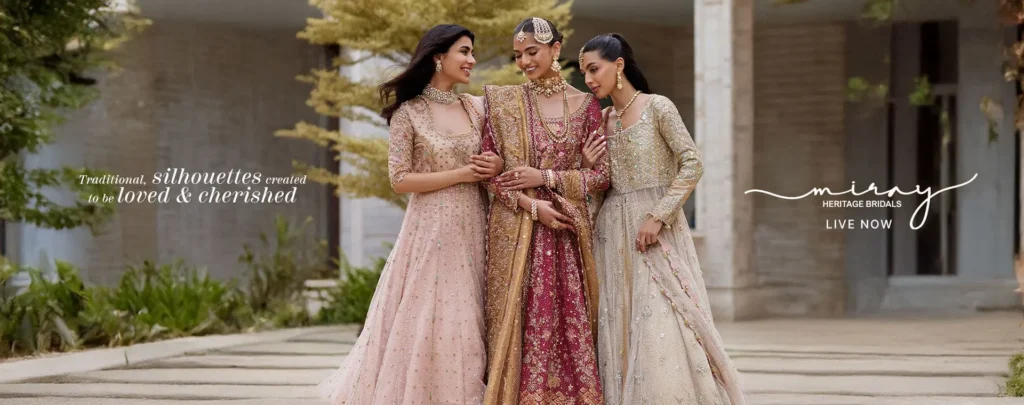 1. Model wearing an elegant Farah Talib Aziz formal dress with detailed embroidery.