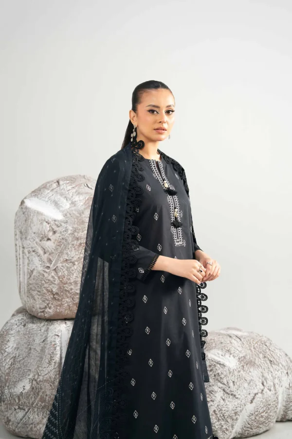 3 Piece - Dyed Printed Embroidered Suit - 42502027 - Image 4