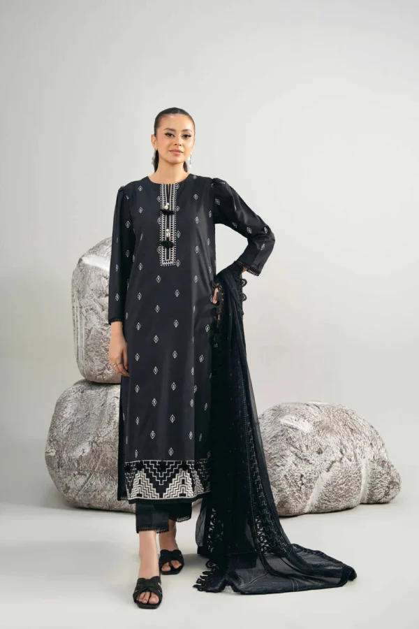 3 Piece - Dyed Printed Embroidered Suit - 42502027 - Image 3