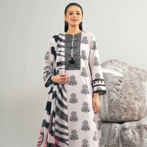 3 Piece - Printed Embroidered Suit - 42502033