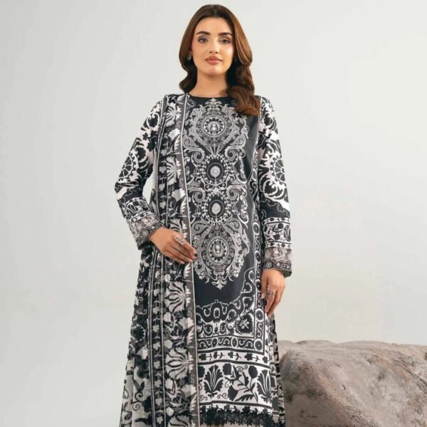 3 Piece - Digital Printed Embroidered Suit - 42502036