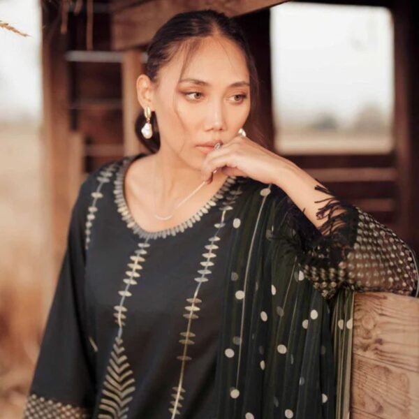 3 Piece - Dyed Printed Embroidered Suit - 42502025