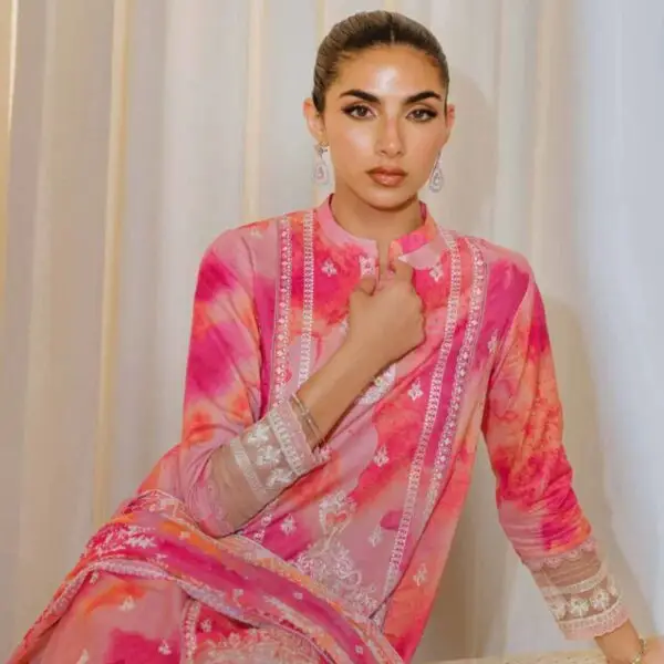 2 Piece - Digital Printed Embroidered Suit - 42502077