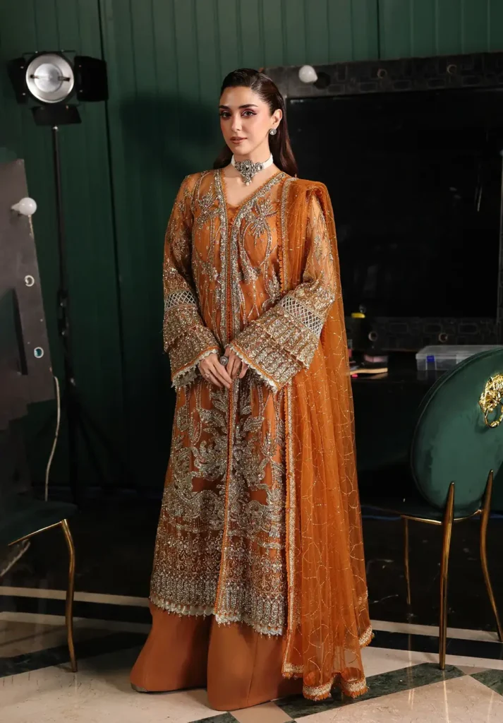 Elaf Stardom Saffron sharara suit