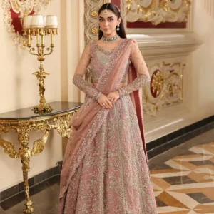 Elaf Stardom Handwork 25 Glamorous embroidered poly net shirt with hand embellished front yoke and kallis