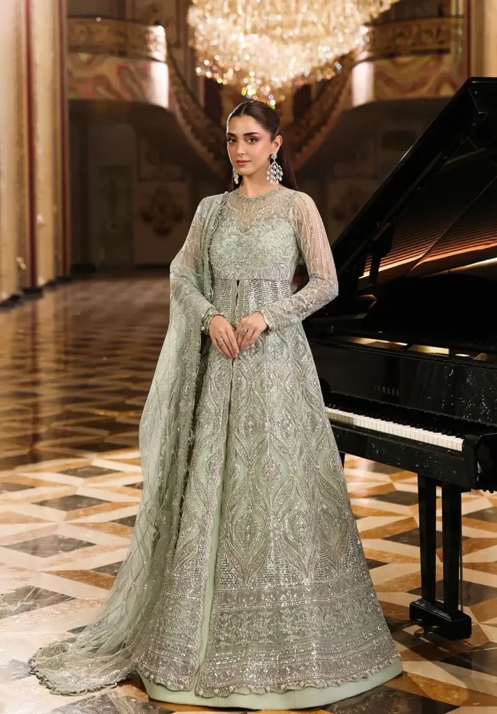 Elaf Stardom Formal Handwork 25 Diana poly net suit hand embellished front yoke and kallis