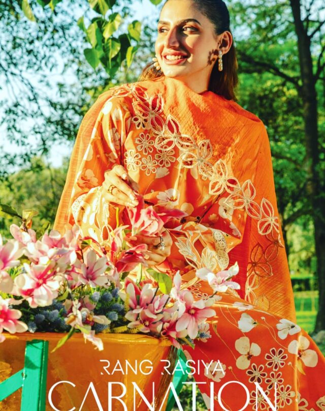 Unstitched Lawn Collection
💫Rang Rasiya Carnation Luxury Lawn Festive Edition 2024

-	03 Pcs Unstitched Ladies Suits
-	Luxury Digital Printed, Screen Printed, Embroidered Lawn Shirt
-	Luxury Digital Printed, Screen Printed, Embroidered, Chiffon, Cotton Stripe, Tasar Silk Dupatta
-	Dyed, Embroidered, Cotton Trouser
-	14 suits in a set
-	Stitching facility available
-	Set Booking Only

For new collection updates please join our Singles group

https://chat.whatsapp.com/EZihTDvoexgEEwHevNft0k